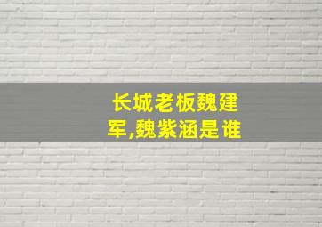 长城老板魏建军,魏紫涵是谁