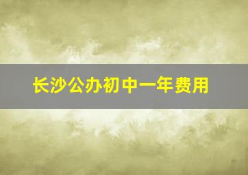 长沙公办初中一年费用