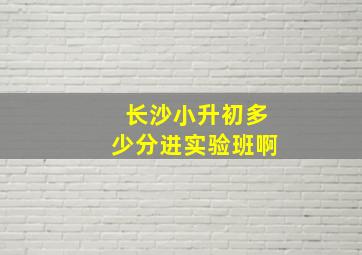 长沙小升初多少分进实验班啊