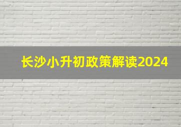 长沙小升初政策解读2024