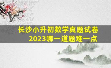 长沙小升初数学真题试卷2023哪一道题难一点