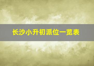 长沙小升初派位一览表