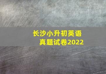 长沙小升初英语真题试卷2022