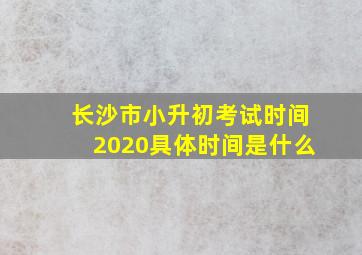 长沙市小升初考试时间2020具体时间是什么