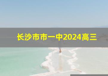 长沙市市一中2024高三