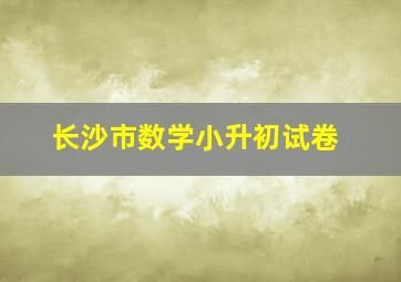 长沙市数学小升初试卷