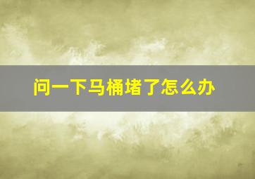 问一下马桶堵了怎么办