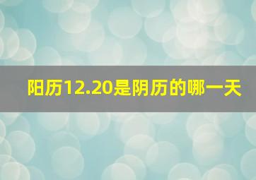 阳历12.20是阴历的哪一天