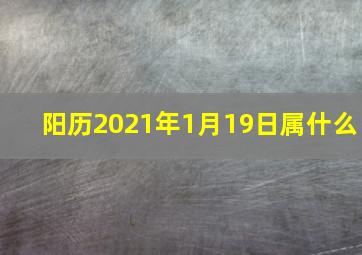 阳历2021年1月19日属什么