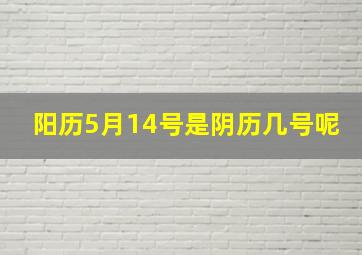 阳历5月14号是阴历几号呢