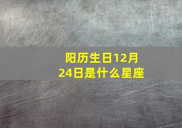 阳历生日12月24日是什么星座