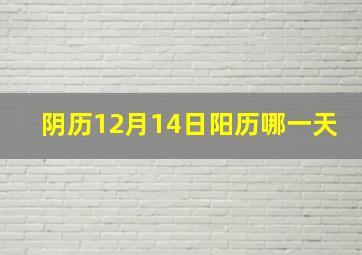 阴历12月14日阳历哪一天