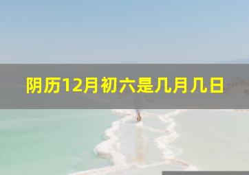 阴历12月初六是几月几日