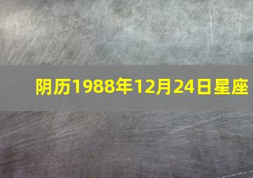 阴历1988年12月24日星座