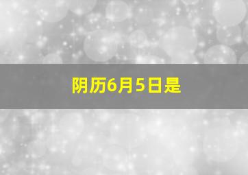 阴历6月5日是