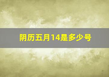 阴历五月14是多少号