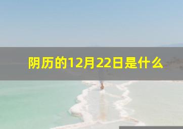 阴历的12月22日是什么