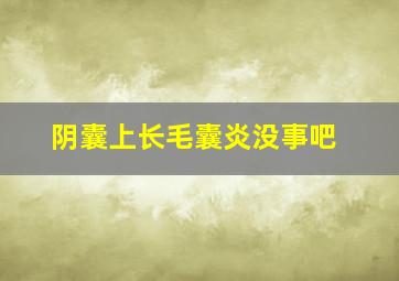 阴囊上长毛囊炎没事吧