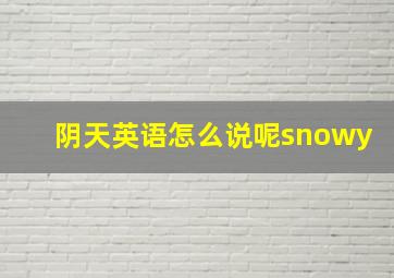 阴天英语怎么说呢snowy