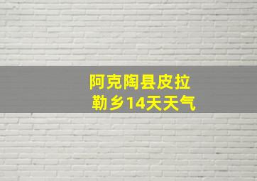 阿克陶县皮拉勒乡14天天气