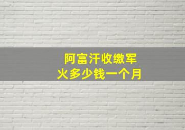 阿富汗收缴军火多少钱一个月