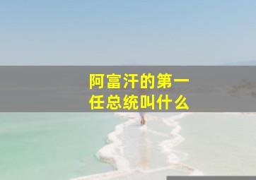 阿富汗的第一任总统叫什么