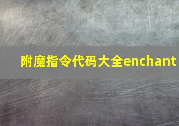 附魔指令代码大全enchant