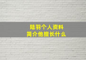 陆羽个人资料简介他擅长什么