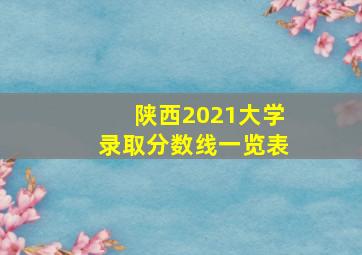 陕西2021大学录取分数线一览表