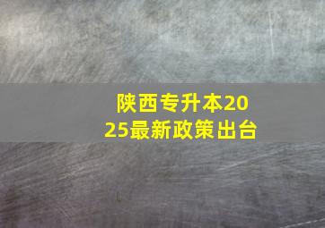 陕西专升本2025最新政策出台