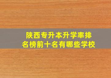 陕西专升本升学率排名榜前十名有哪些学校