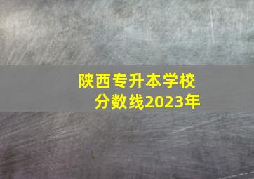 陕西专升本学校分数线2023年