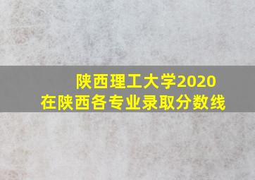 陕西理工大学2020在陕西各专业录取分数线