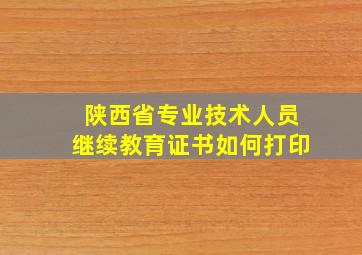 陕西省专业技术人员继续教育证书如何打印