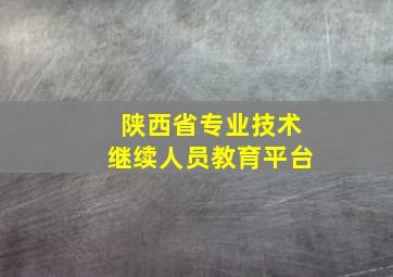 陕西省专业技术继续人员教育平台