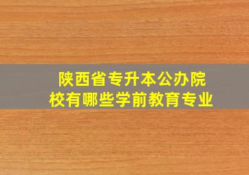 陕西省专升本公办院校有哪些学前教育专业