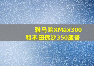 雅马哈XMax300和本田佛沙350座哥