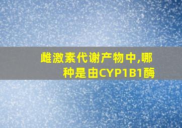 雌激素代谢产物中,哪种是由CYP1B1酶