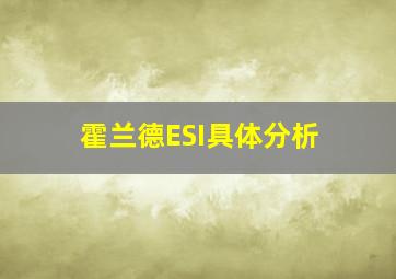 霍兰德ESI具体分析