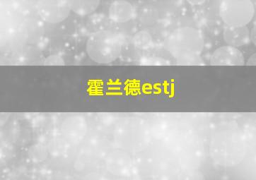 霍兰德estj