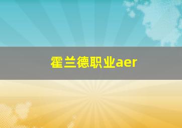 霍兰德职业aer