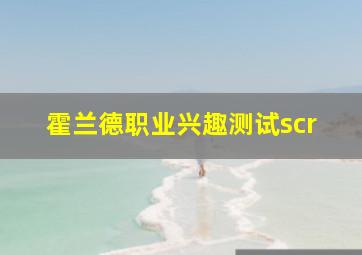 霍兰德职业兴趣测试scr