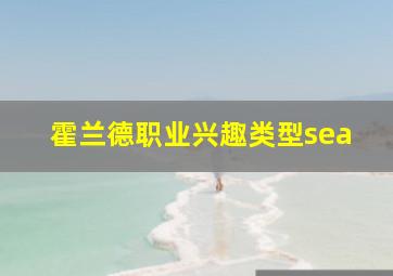 霍兰德职业兴趣类型sea