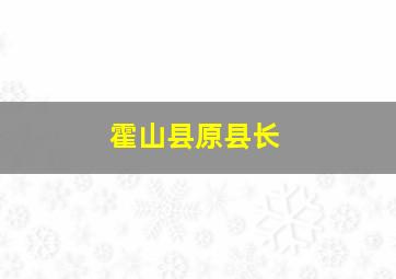 霍山县原县长