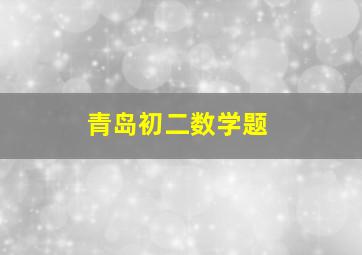 青岛初二数学题