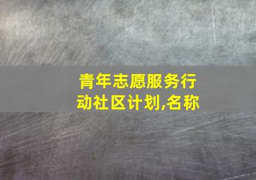 青年志愿服务行动社区计划,名称