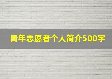 青年志愿者个人简介500字