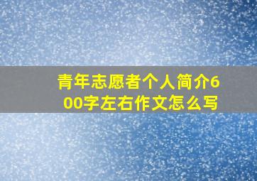 青年志愿者个人简介600字左右作文怎么写