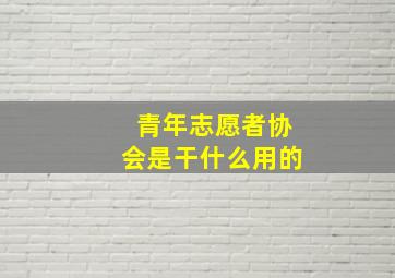 青年志愿者协会是干什么用的