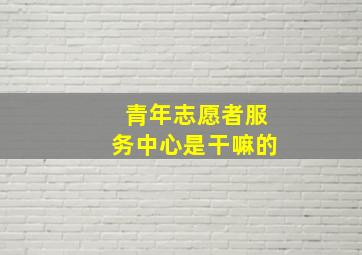 青年志愿者服务中心是干嘛的